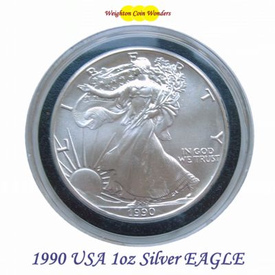 1990 1oz Silver American Eagle